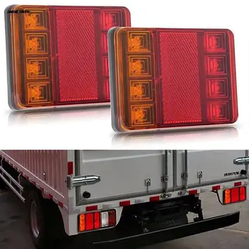 Автомобильные Грузовые светодиодные задние фонари на 12 В, задние фонари, водонепроницаемые Детали для предупреждения о задних фонарях для прицепов постоянного тока