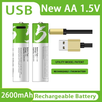 Батарея USB AA аккумуляторная батарея 1,5 В aa поддерживает прямую зарядку литий-ионных аккумуляторов C-line Pilas rechargeable battery