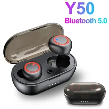 Беспроводные наушники Y50 TWS Спортивные наушники 5.0 Bluetooth Игровая гарнитура с микрофоном Беспроводные наушники для телефона