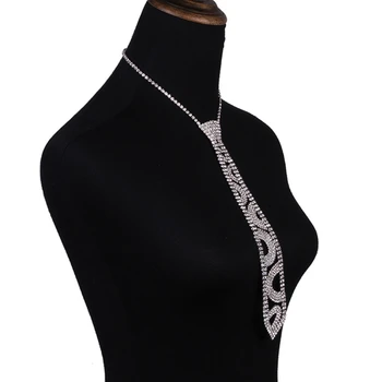 Блестящий искусственный кристалл для шейного галстука со стразами, роскошные ювелирные изделия с бриллиантами, ожерелье, колье