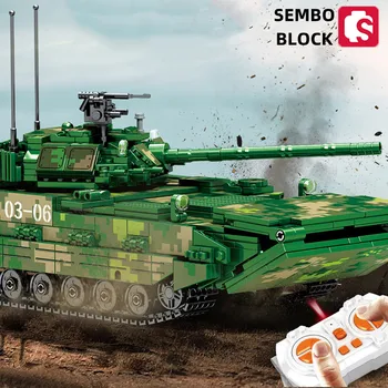 БЛОК SEMBO с дистанционным управлением боевая машина пехоты кирпичная модель китайский танк украшения собранные игрушки подарок детям на день рождения