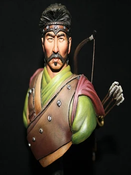 В разобранном виде 1/10 бюста древнего Офицера, Монгольского воина, миниатюрной модели из смолы, Неокрашенные комплекты