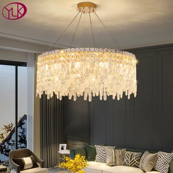 Вам ПОНРАВИТСЯ современная хрустальная люстра для гостиной, роскошный декор для дома, подвесная лампа cristal, большой золотой светодиодный светильник