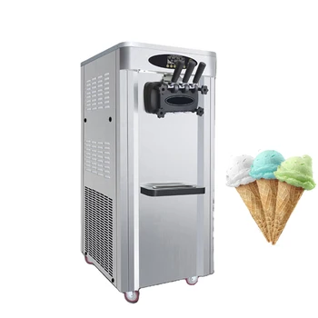 Вертикальная электрическая морозильная камера, машина для приготовления мягкого мороженого с 3 вкусами, Коммерческая машина для приготовления замороженного йогурта