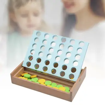Веселая образовательная семейная классическая стратегическая игра Wooden Connect для детей на пикнике Детская вечеринка 6 лет