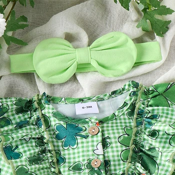 Весенняя одежда из 2 предметов для маленьких девочек, комбинезон с бантом спереди и рюшами, комплект одежды для младенцев