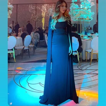 Вечерние платья Xijun Black Mermaid из Саудовской Аравии С длинными рукавами и рюшами, Женское платье для выпускного вечера в Дубае, вечерние платья для официальных вечеринок 2023