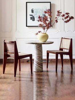 Винтажный обеденный стол в Чандигархе, стул для домашнего ресторана, стул со спинкой из массива дерева, Книжный стол, стул из виноградной лозы