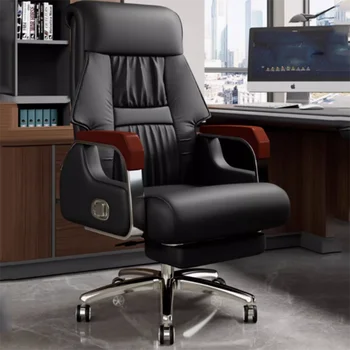 Вращающееся кресло для массажа для руководителей, Эргономичное Офисное кресло для конференций из скандинавской кожи на колесиках, Офисная мебель Sillas