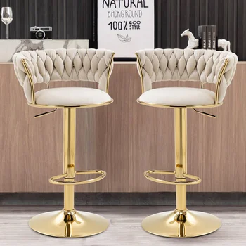 Вращающиеся Металлические барные стулья Роскошный Дизайнерский Библиотечный Барный стул с регулируемой высотой, Стойка, Расслабляющая Мягкая мебель для дома Taburete Alto