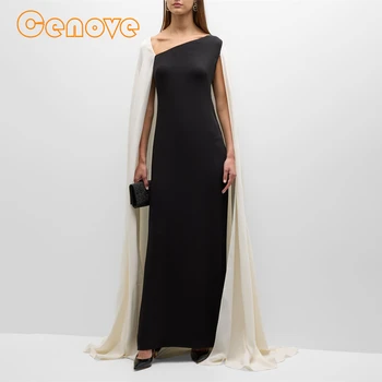 Выпускное платье Cenove трапециевидной формы с V-образным вырезом, длиной до щиколоток, с длинными рукавами-шалью, Вечернее Летнее платье для женщин 2023 г.