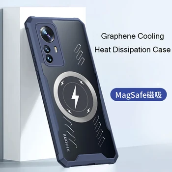 Графеновый охлаждающий чехол для телефона Xiaomi 12 Pro 12s, чехол для отвода тепла, магнитная крышка, беспроводная зарядка, противоударный чехол