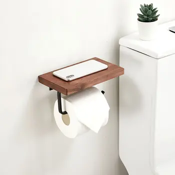 Деревянный Настенный держатель для туалетной бумаги, Полотенцесушитель, Черный / Белый Алюминиевый Держатель для туалетной бумаги, держатель для рулона в ванной, Стеллаж для хранения в ванной