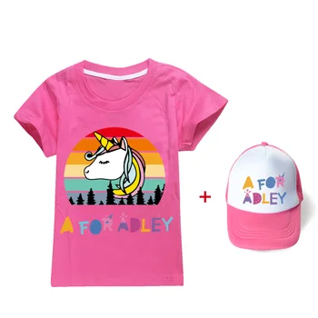 Детские Футболки A for Aadley, детские футболки, одежда для девочек, летние топы с мультяшным принтом, футболки на день рождения для маленьких мальчиков, кепка