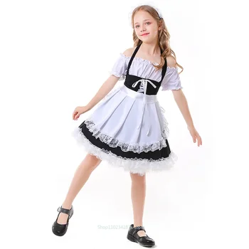 Детский косплей-костюм прекрасной горничной во французском стиле для девочек, униформа Лолиты, детское платье на бретельках для выступлений, подарок на день рождения