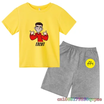 Детский летний костюм, футболка с коротким рукавом для девочек + шорты, 2 шт., спортивная повседневная одежда для мальчиков от 3 до 12 лет, комплекты одежды для мальчиков