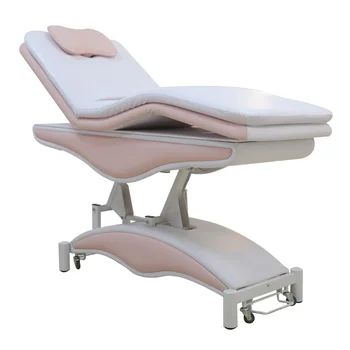 Дешевые роскошные массажные столы и кровати для терапии тела с электроприводом 3 двигателя розовый косметический столик для профессионального массажа