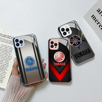 Дизайн для Мотогонок-YamAhas Металлический Чехол Для Телефона iPhone 15 14 13 12 Mini 11 Pro Max X XS 7 8 Plus Со Стеклянной твердой крышкой