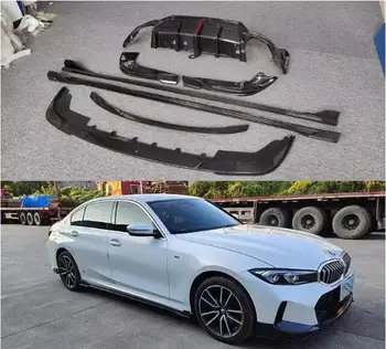 Для BMW G20 G28 3 Серии 2023 2024 Бампер из настоящего карбона Передняя губа Задний диффузор багажника Спойлер Боковая юбка обвес