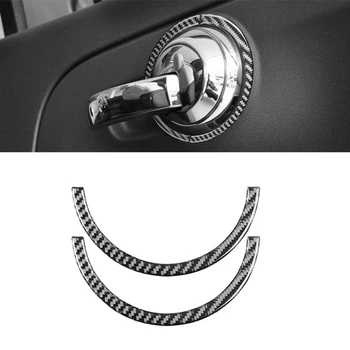 Для Fiat 500 2012-2015 Мягкая дверная ручка автомобиля из углеродного волокна, накладка, наклейка, Сменные Аксессуары для интерьера