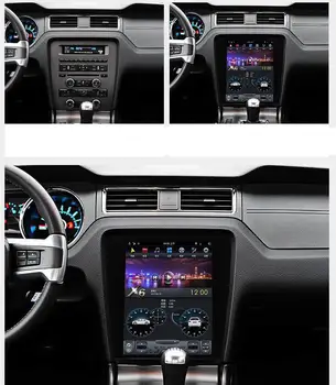 Для Ford Mustang 2010-2014 128 Гб Tesla Экран Carplay Android Автомобильный Мультимедийный Плеер Gps Головное устройство 1 Din авторадио