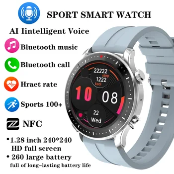 Для умных часов Xiaomi Business Men с NFC голосовым управлением, Bluetooth-вызовом, мониторингом сердечного ритма, спортивными водонепроницаемыми женскими часами для фитнеса