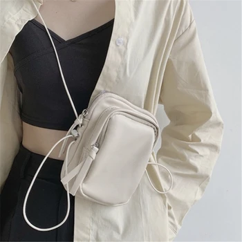 Женская кожаная сумка для мобильного телефона, карты, монеты, многофункциональная сумка через плечо на шнурке Ins, модный повседневный высококачественный кошелек