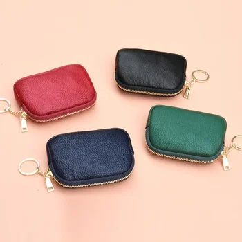 Женская сумка, простой мини-кошелек, однотонная портативная женская сумка для ключей из воловьей кожи, городская повседневная маленькая портативная сумочка