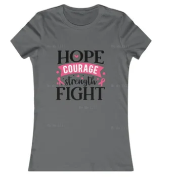 Женская футболка Hope Cour Age Strength Fight с графическим рисунком с коротким рукавом