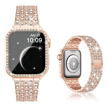Женский ремешок для часов AppleWatch Diamond Bands iWatch 3/4/5/6/7/8 / se Металлический ремешок Apple Watch 40 мм 38 мм 41 мм 42 45 49 мм