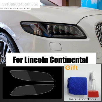 Защитная пленка из ТПУ для передней фары автомобиля Дымчато-черная прозрачная наклейка-деколь для Lincoln Continental Автомобильные аксессуары для экстерьера