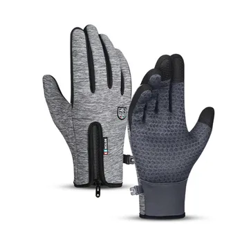 Зимние перчатки Теплые перчатки с сенсорным экраном на весь палец, Ветрозащитные перчатки, велосипедные перчатки