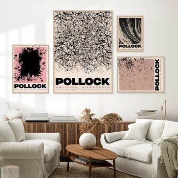 Знаменитые плакаты Джексона Поллока на холсте, настенная живопись, абстрактные картины на холсте для современного домашнего декора в гостиной