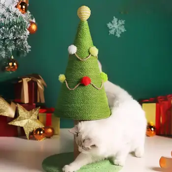Игрушка для скалолазания кошек, растягивающаяся, дизайн Рождественской елки, Когтеточка для кошек, прочный Плюшевый мяч, когтеточка для кошек, имитация газона