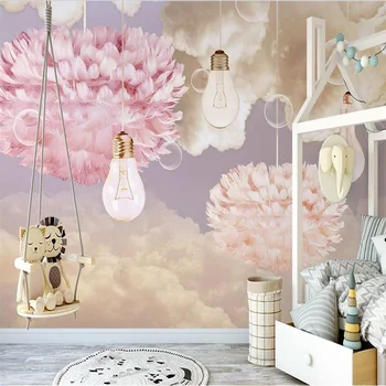изготовленные на заказ обои с изображением звездной мечты из перьев для детской комнаты фон домашнего декора papel de parede 3D обои