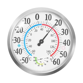 Измеритель температуры и влажности в помещении, круглый термометр-гигрометр с четкой шкалой, прочный для дома, теплицы и офиса