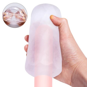 Искусственная вагина, чашка для мастурбации, Прозрачная Мягкая киска, Вакуумная секс-кукла для тренировки пениса, принадлежности для взрослых, Оральный карманный стаканчик для мужчин