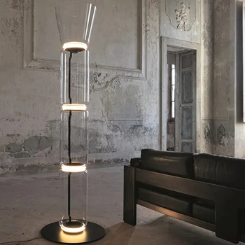 Итальянский дизайнерский минималистичный светодиодный торшер, Стеклянный декор, блеск для гостиной, прикроватных светильников для спальни, домашних внутренних стоячих светильников