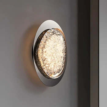 Итальянский Свет Роскошный Минималистичный Современный настенный светильник Прикроватная лампа для спальни Ice Soul Craft Оптический Акриловый Светильник для гостиной и коридора