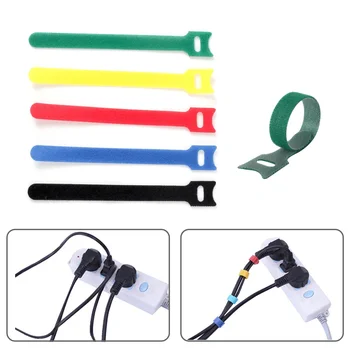 Кабельный органайзер USB-устройство для намотки кабеля Нейлоновые стяжки свободного кроя Мышь Шнур для наушников Защита кабеля Ремешок с крючком и петлей Веревка