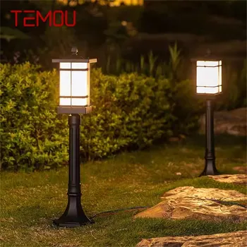 Классическая уличная лампа для газона TEMOU Светодиодный Водонепроницаемый электрический дом для сада на дорожке виллы