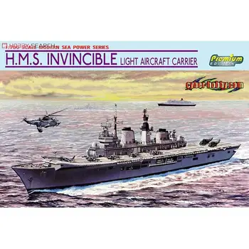 Комплект пластиковых моделей Dragon 7128 1/700 HMS Invincible Light Aircraft Carrier Falklands War 30th Anniversary