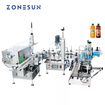 Конвейер Перистальтического насоса для соков, напитков и вина U-образной формы Машины для прикрепления этикеток ZONESUN ZS-FAL180C7 для розлива жидкостей и укупорки