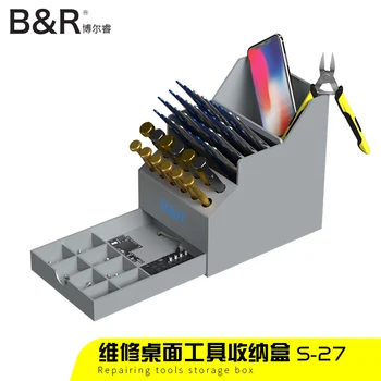 Коробка для хранения компонентов B & R S-28, Многофункциональные инструменты для ремонта, настольный органайзер, коробка для компонентов для обслуживания телефона, отвертка