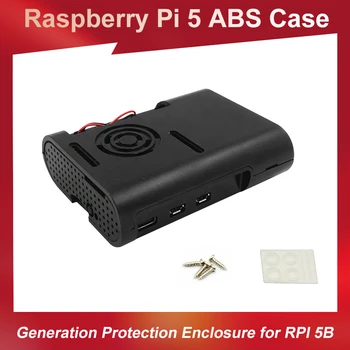 Корпус Raspberry Pi 5 поколения ABS Box Черный защитный корпус для Raspberry Pi 5B 