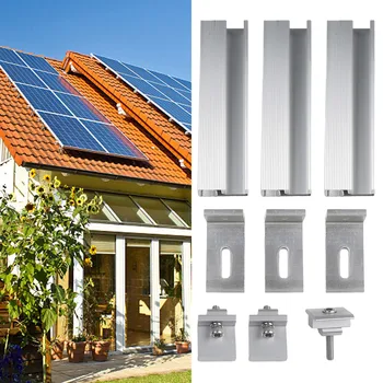 Кронштейн солнечной рейки на крыше для 30/35 мм панели солнечных батарей PV Профиль Монтажная рейка из алюминиевого сплава Солнечная рейка на плоской крыше