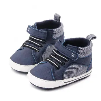 Кроссовки из хлопчатобумажной ткани Для маленьких мальчиков и девочек, обувь для первых младенцев, классическая обувь для новорожденных на мягкой подошве 0-18 месяцев