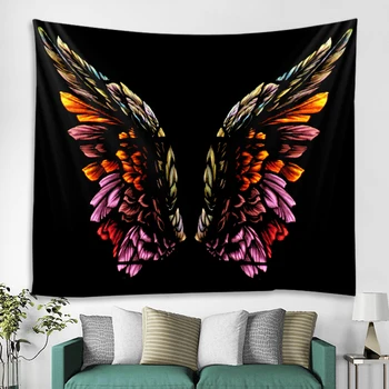 Крылья Ангела, декоративный гобелен, мандала, украшение стен в стиле бохо-хиппи, гобелен, домашний фон, декоративный гобелен