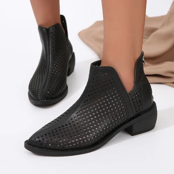 Летние Новые дизайнерские женские босоножки на платформе с острым носком и среднем каблуке, модные, пикантные женские туфли на высоком каблуке Zapatillas Mujer