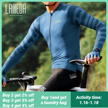 Летняя дышащая велосипедная одежда LAMEDA с длинными рукавами Мужская быстросохнущая одежда Для велоспорта Профессиональное оборудование